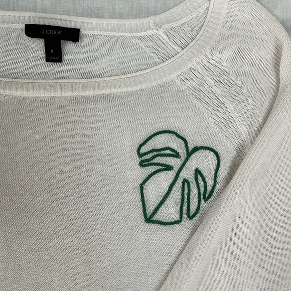 J.Crew Lightweight Palm Leaf Linen Summer Sweater Small - Picture 7 of 11